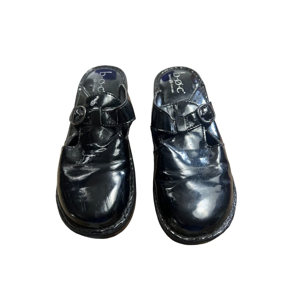 Born BOC women's black patent leather slides size 9